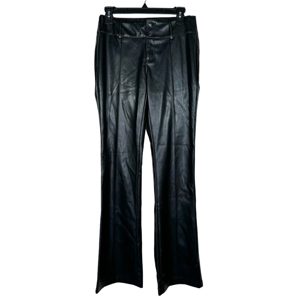 Garage Black Faux Leather Pants Small Straight Leg NWOT